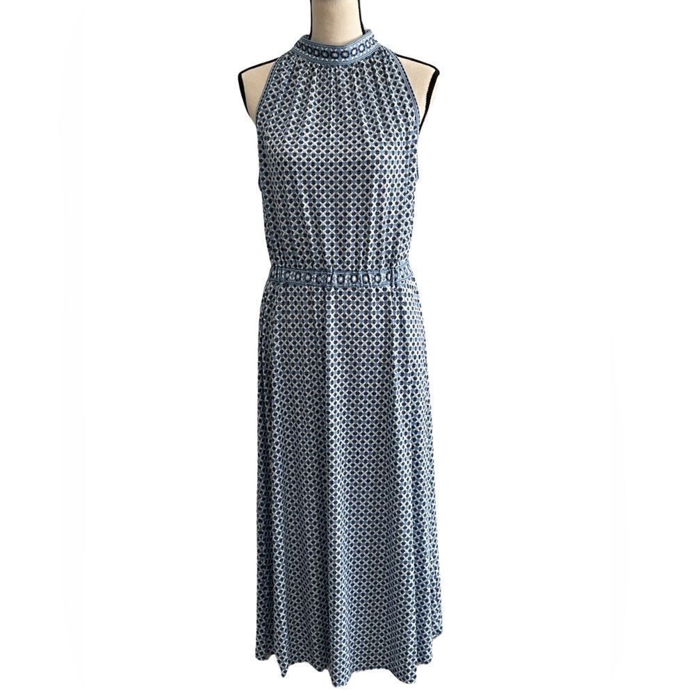 Max Studio Sleeveless Maxi Dress Size: Large Color: Blue/Black - Picture 3 of 13